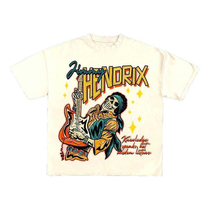 Dams Graphic T-Shirt med unik skelettdesign och kreativt tryck Mirla-Eva Jonsson