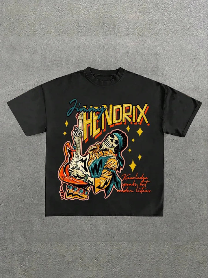 Dams Graphic T-Shirt med unik skelettdesign och kreativt tryck Mirla-Eva Jonsson