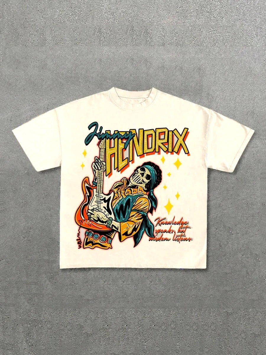 Dams Graphic T-Shirt med unik skelettdesign och kreativt tryck Mirla-Eva Jonsson