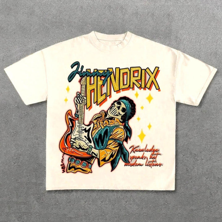 Dams Graphic T-Shirt med unik skelettdesign och kreativt tryck Mirla-Eva Jonsson