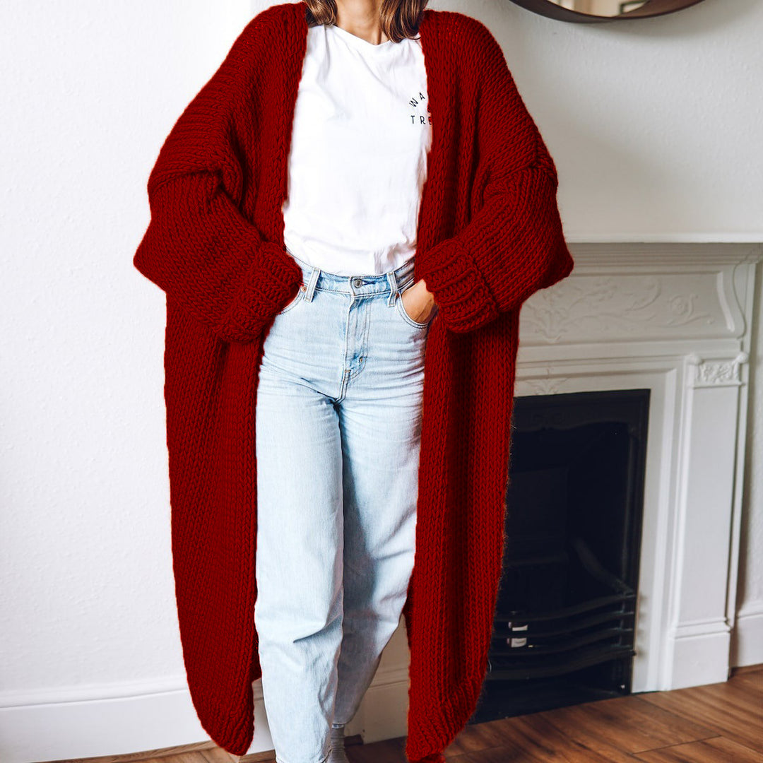 Dams Grovstickad Kimono Cardigan Eva Jonsson-Eva Jonsson