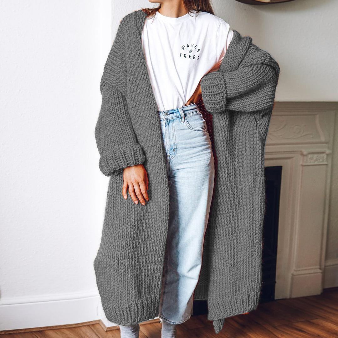 Dams Grovstickad Kimono Cardigan Eva Jonsson-Eva Jonsson
