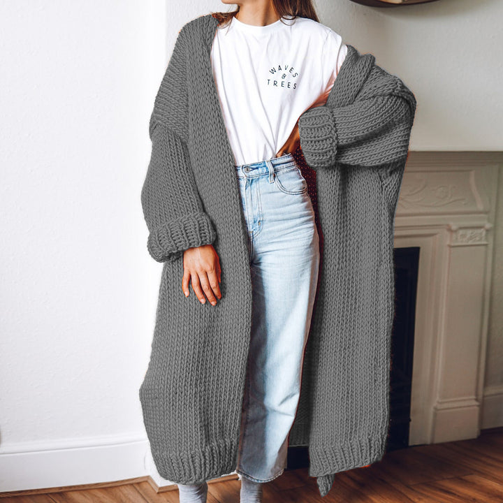 Dams Grovstickad Kimono Cardigan Eva Jonsson-Eva Jonsson
