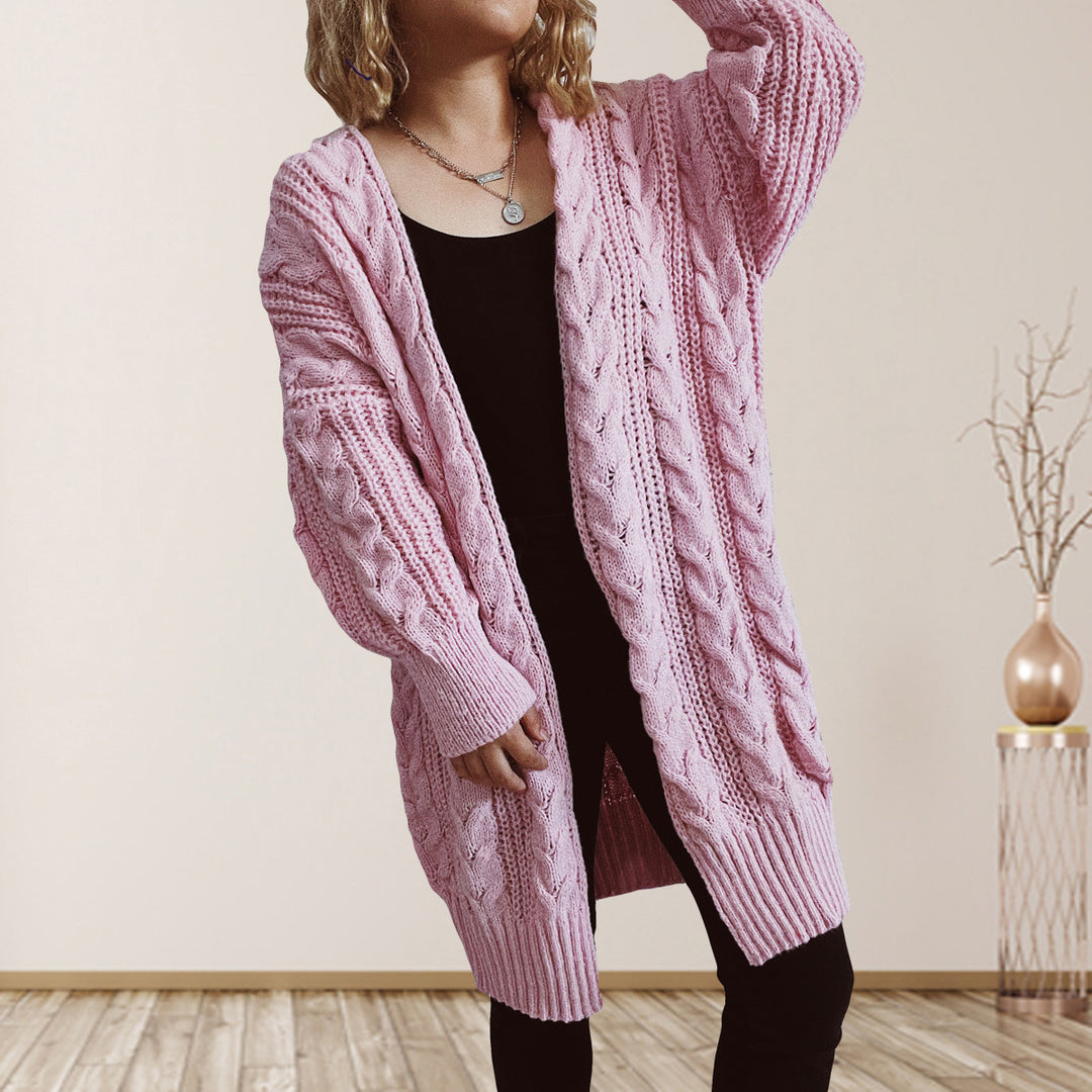 Dams Grovstickad jacka med voluminösa ärmar och strukturerad design Eva Jonsson-Eva Jonsson
