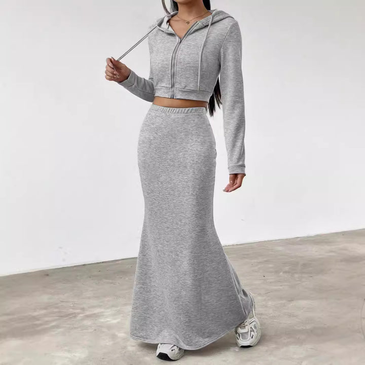 Dams Hoodie och Maxi-Kjol Set Mirla-Eva Jonsson