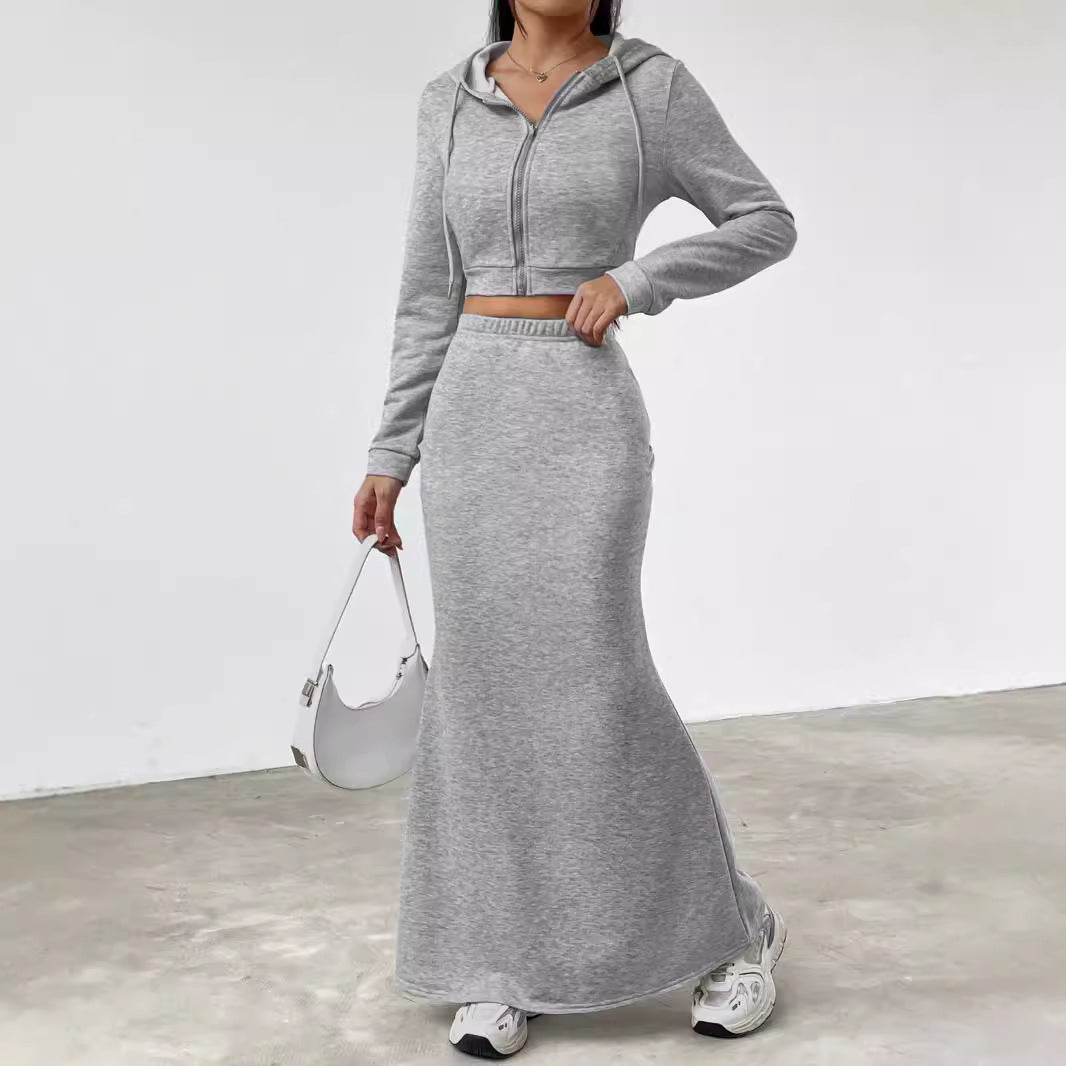 Dams Hoodie och Maxi-Kjol Set Mirla-Eva Jonsson