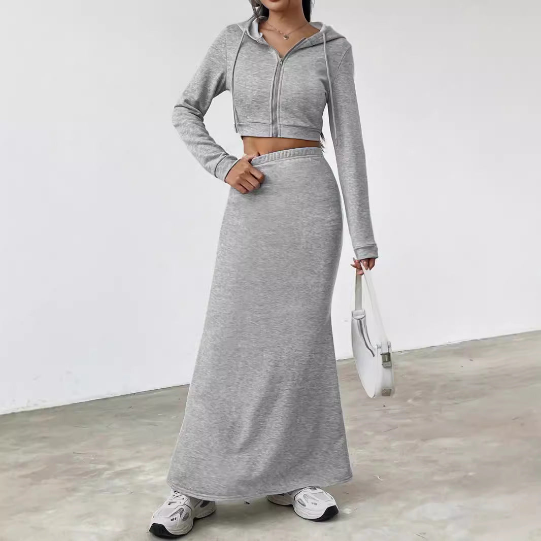 Dams Hoodie och Maxi-Kjol Set Mirla-Eva Jonsson
