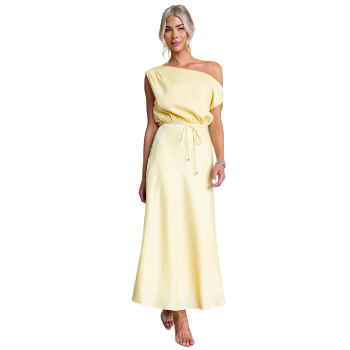 Dams Maxi Klänning med Off-Shoulder Design och Elastisk Midja Mirla-Eva Jonsson