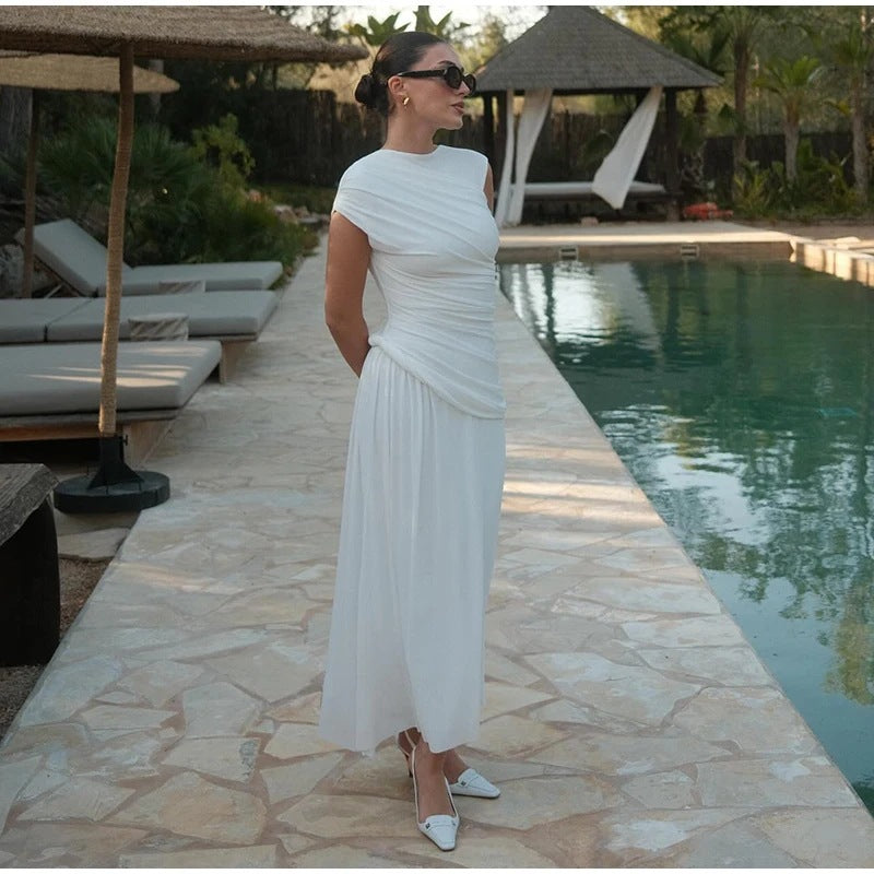 Dams Maxi dress with innovative wrap design and elegant draping Mirla-Eva Jonsson