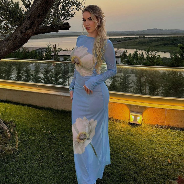 Dams Maxiklänning med blommönster Mirla-Eva Jonsson