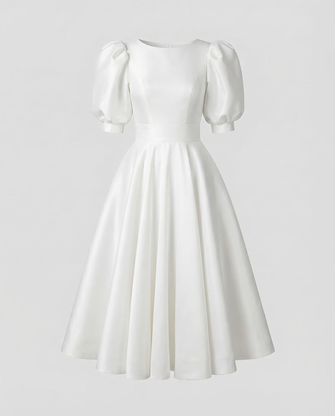 Dams Midi klänning Elegant Puffärmar-Eva Jonsson