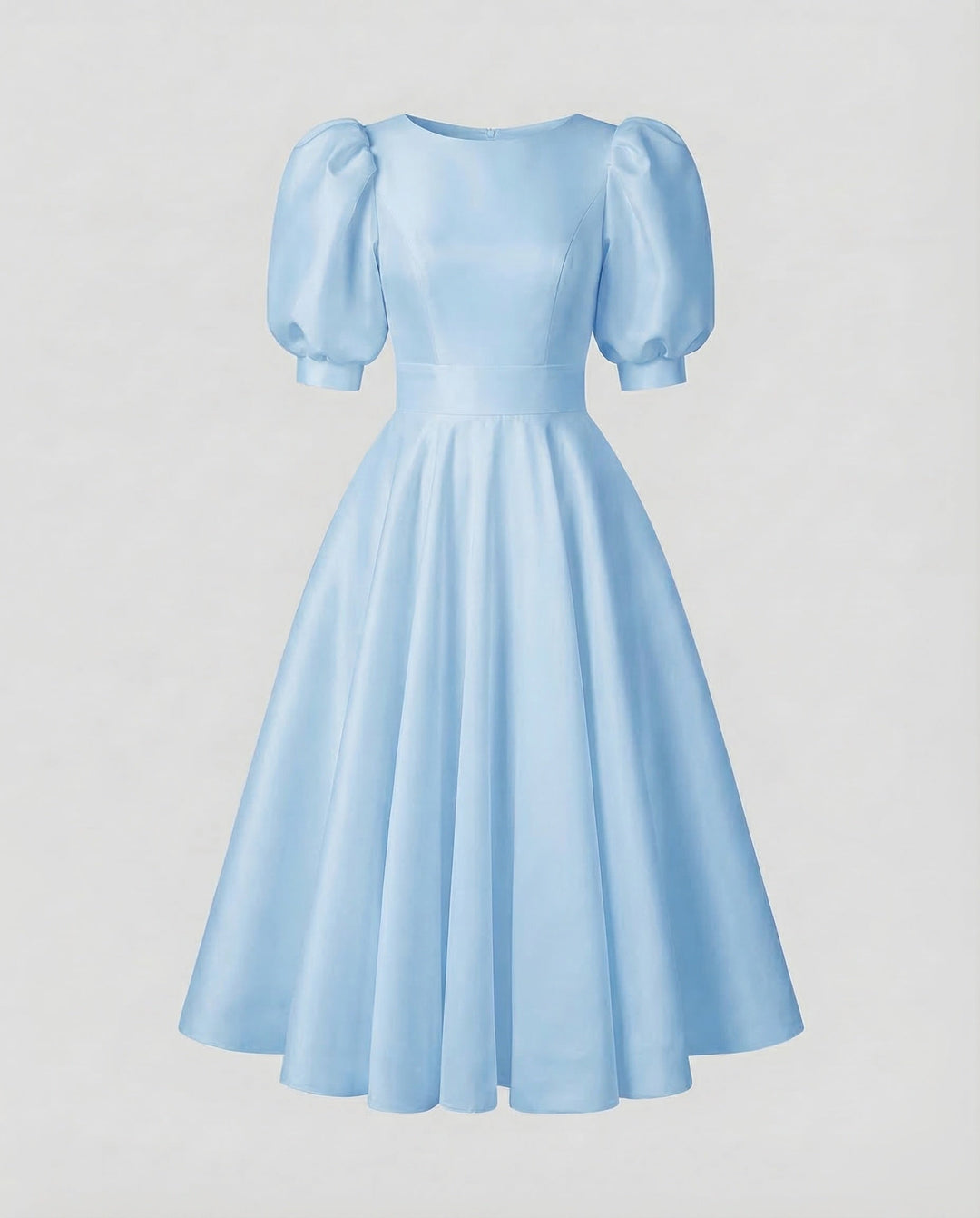 Dams Midi klänning Elegant Puffärmar-Eva Jonsson