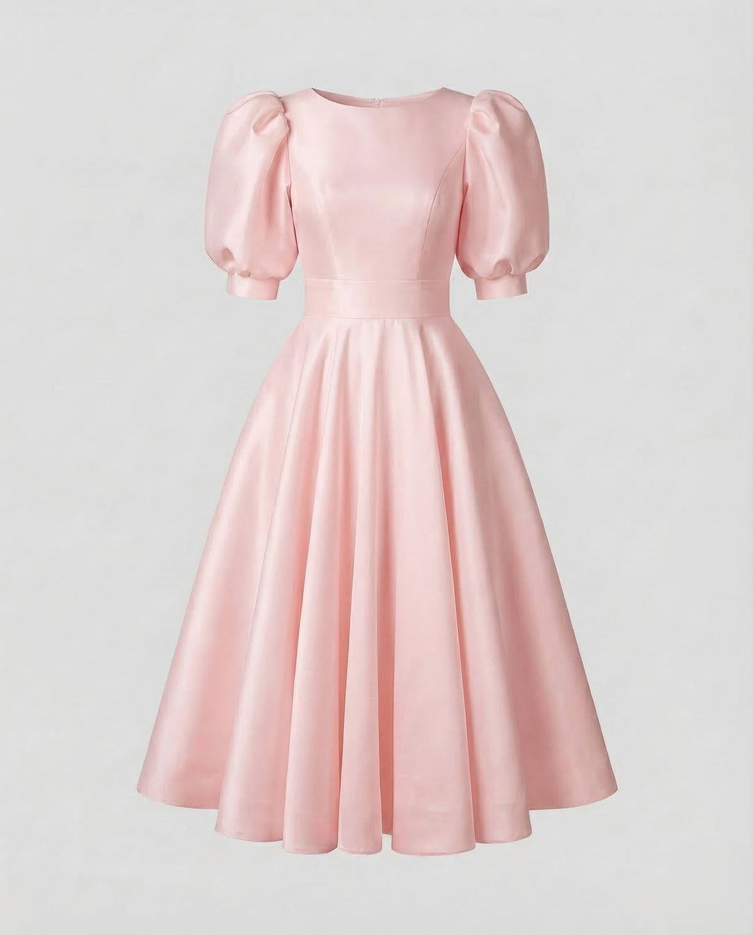 Dams Midi klänning Elegant Puffärmar-Eva Jonsson