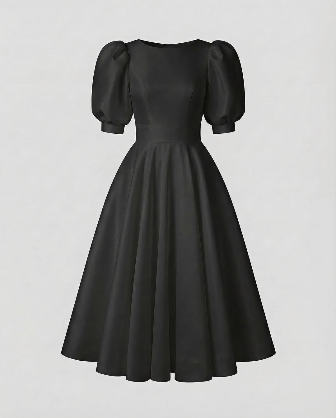 Dams Midi klänning Elegant Puffärmar-Eva Jonsson