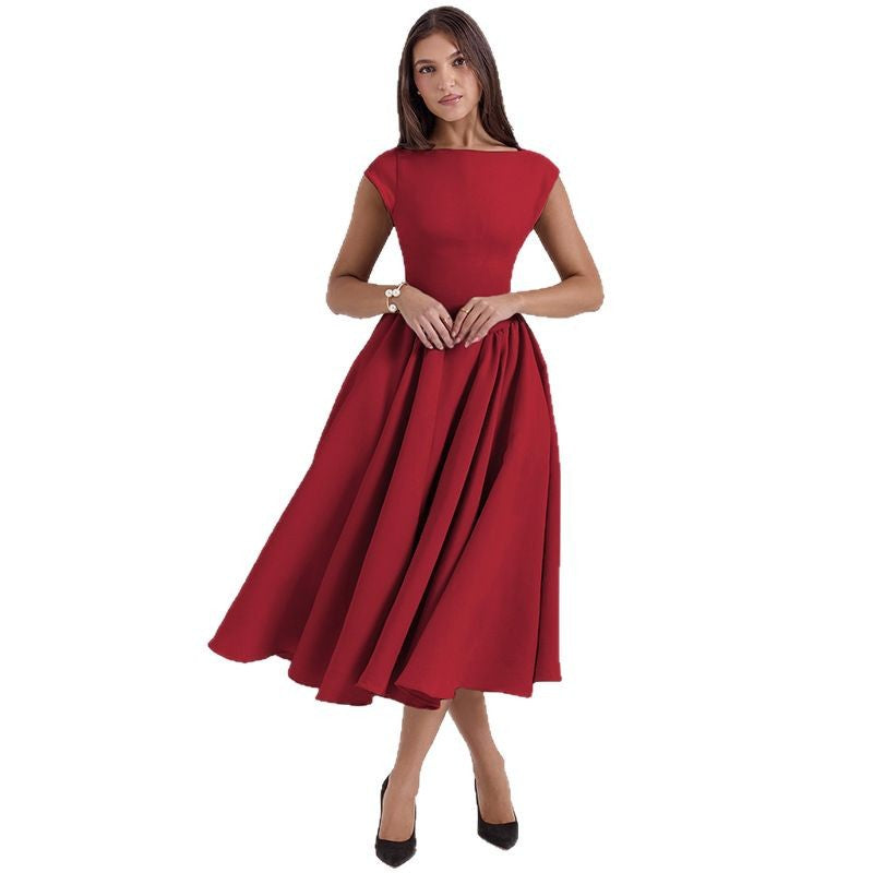 Dams Midi-klänning med elegant A-linje-snitt och raffinerade veck Mirla-Eva Jonsson