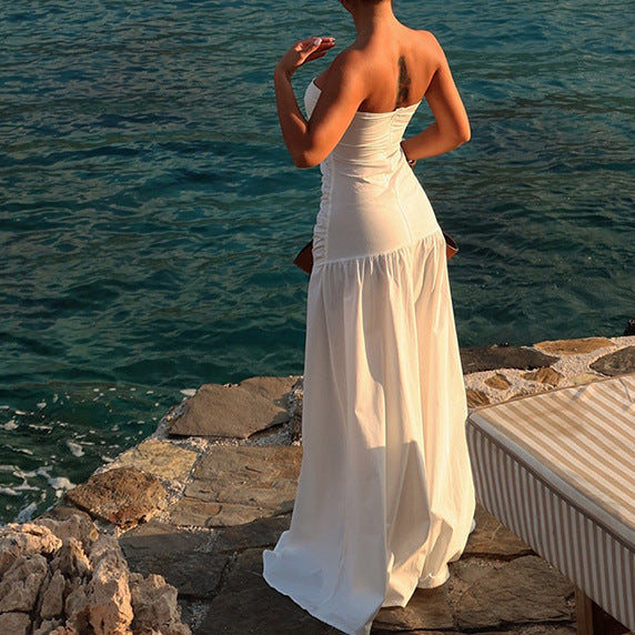 Dams Off-Shoulder Maxiklänning med raffinerad Cut-Out och flödande kjol Mirla-Eva Jonsson