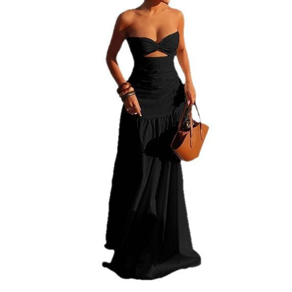 Dams Off-Shoulder Maxiklänning med raffinerad Cut-Out och flödande kjol Mirla-Eva Jonsson