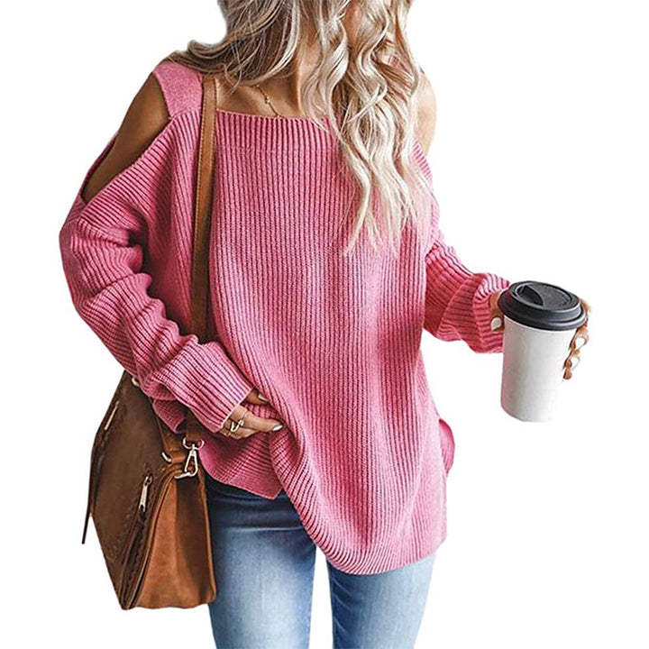 Dams Off-Shoulder Stickad Tröja med Moderna Detaljer Mirla-Eva Jonsson