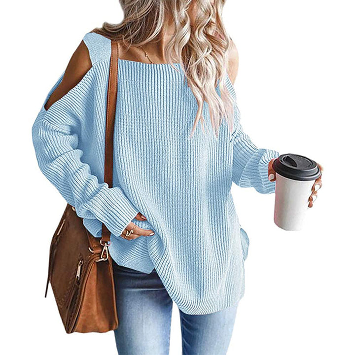 Dams Off-Shoulder Stickad Tröja med Moderna Detaljer Mirla-Eva Jonsson