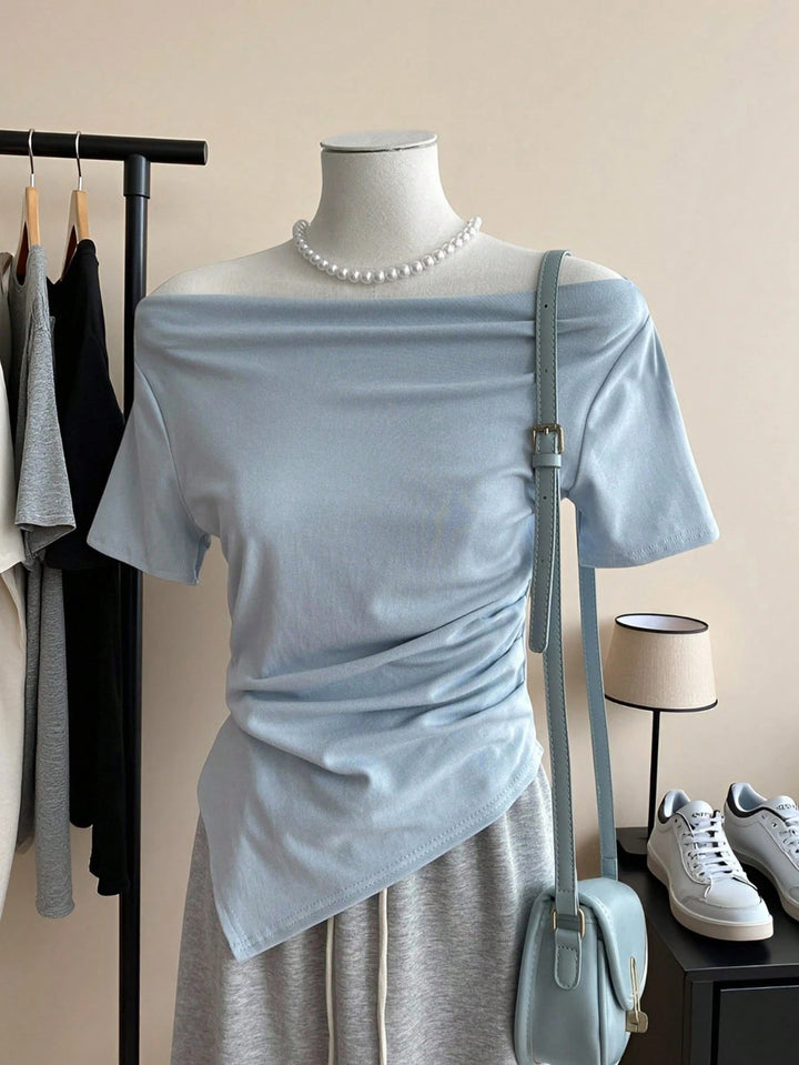 Dams Off-Shoulder T-shirt med rynkning Mirla-Eva Jonsson