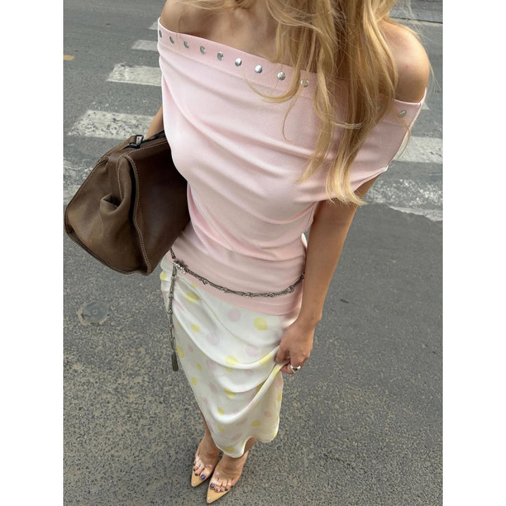 Dams Off-Shoulder Topp med eleganta strassdetaljer Mirla-Eva Jonsson