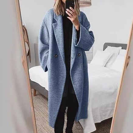 Dams Oversized Bouclé-Kappa med Dubbelknäppt Mirla-Eva Jonsson