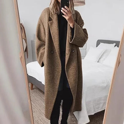 Dams Oversized Bouclé-Kappa med Dubbelknäppt Mirla-Eva Jonsson