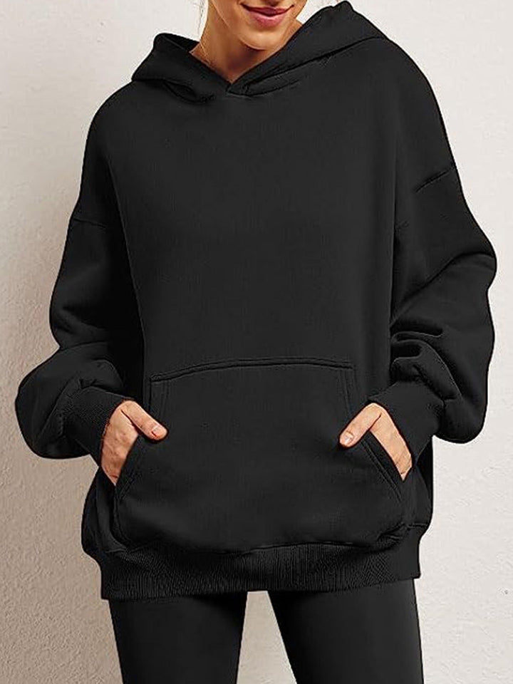 Dams Oversized Hoodie i Mjuk Bomullsblandning med Praktiska Fickor Mirla-Eva Jonsson