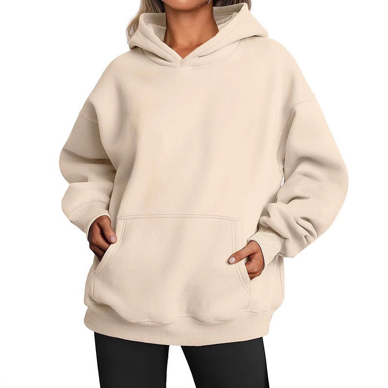 Dams Oversized Hoodie i Mjuk Bomullsblandning med Praktiska Fickor Mirla-Eva Jonsson