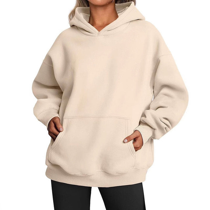 Dams Oversized Hoodie i Mjuk Bomullsblandning med Praktiska Fickor Mirla-Eva Jonsson