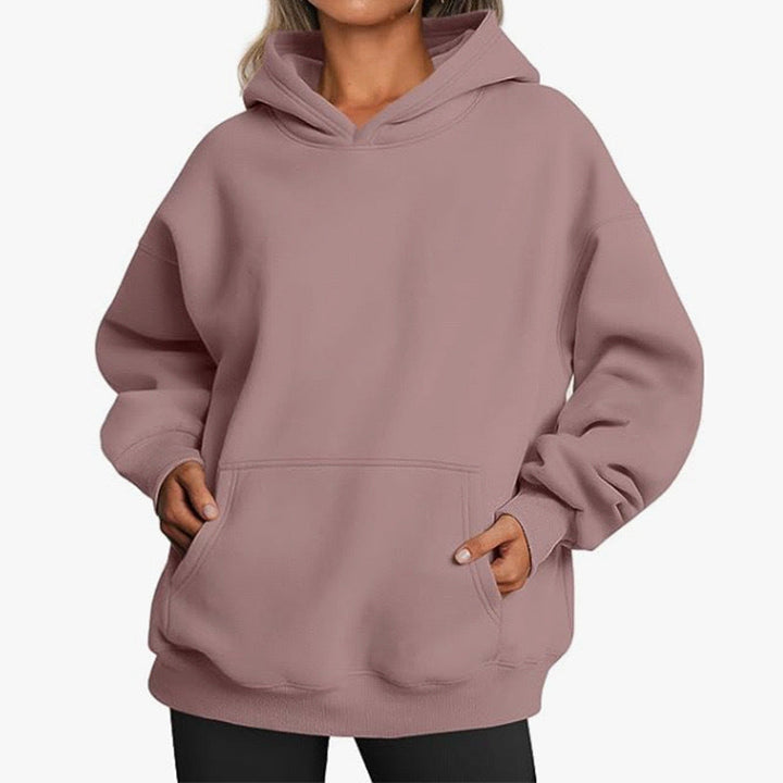 Dams Oversized Hoodie i Mjuk Bomullsblandning med Praktiska Fickor Mirla-Eva Jonsson