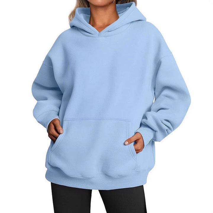 Dams Oversized Hoodie i Mjuk Bomullsblandning med Praktiska Fickor Mirla-Eva Jonsson