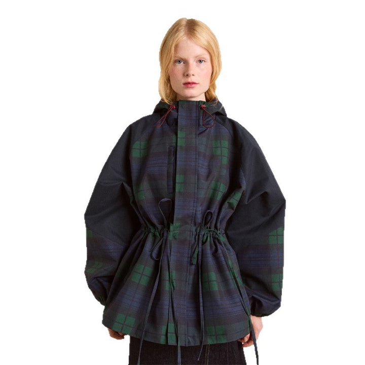 Dams Oversized Jacka i avslappnad rutdesign med praktiska fickor och midjesnörning Mirla-Eva Jonsson