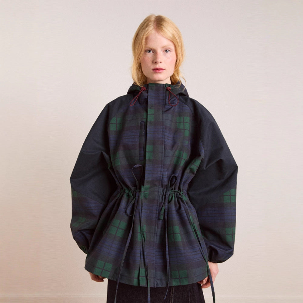 Dams Oversized Jacka i avslappnad rutdesign med praktiska fickor och midjesnörning Mirla-Eva Jonsson