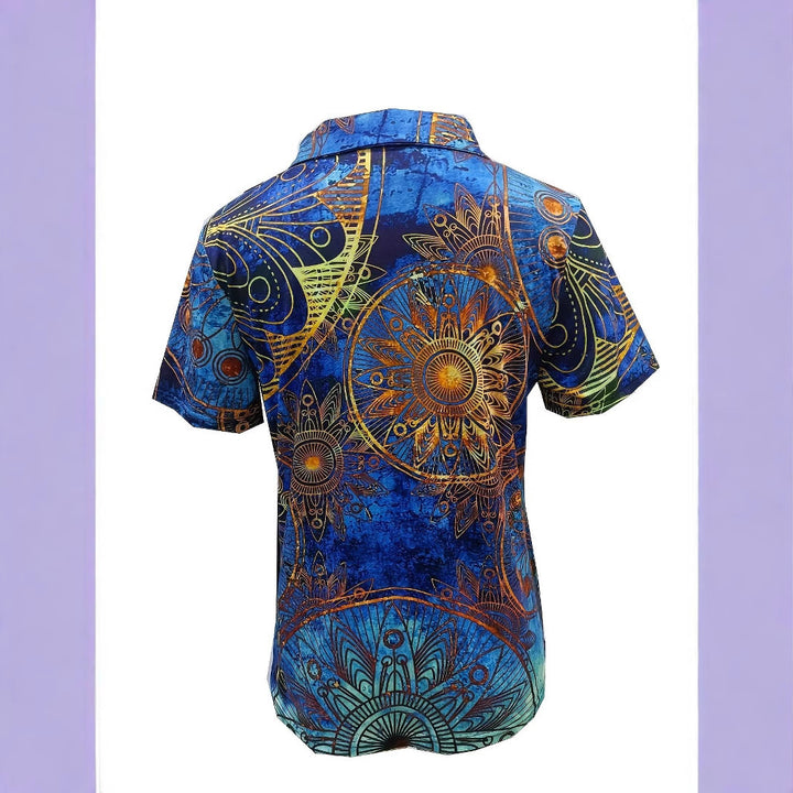 Dams Polo-t-shirt med högsta bärkomfort och grafisk mandala-design Mirla-Eva Jonsson