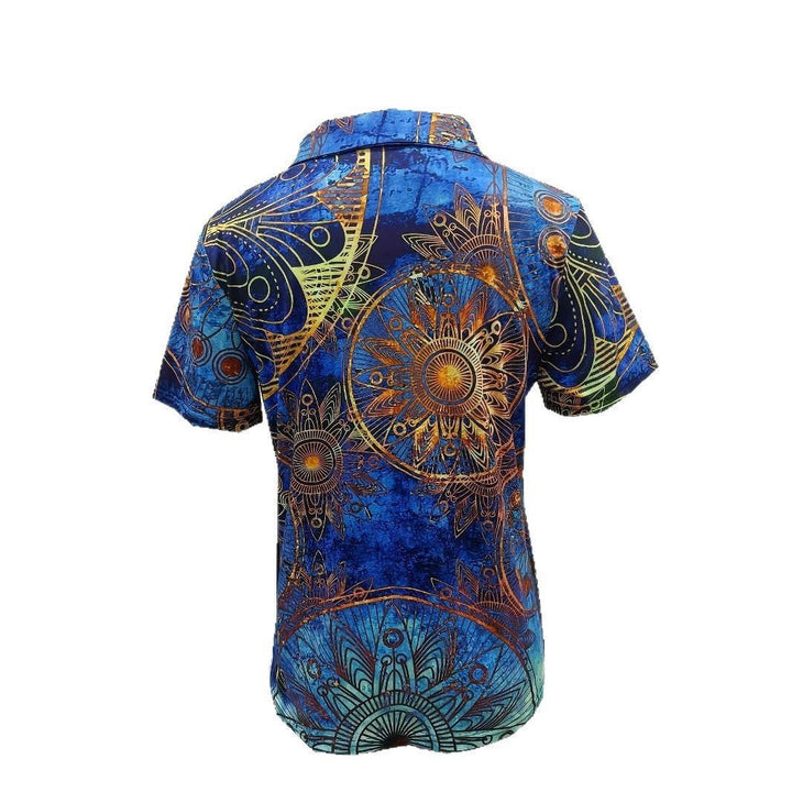 Dams Polo-t-shirt med högsta bärkomfort och grafisk mandala-design Mirla-Eva Jonsson