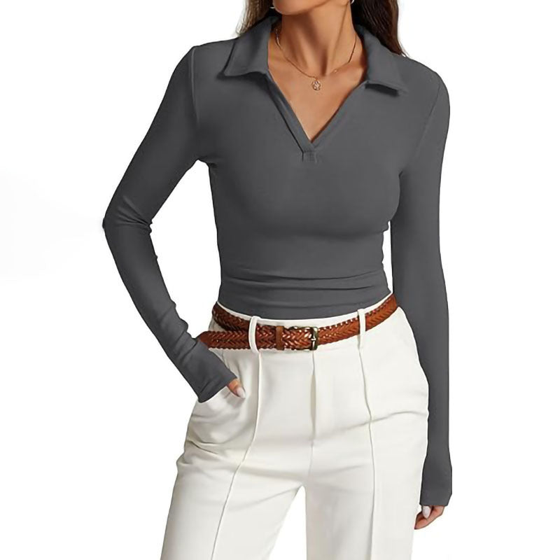 Dams Poloshirt med lång ärm och modern skärning Mirla-Eva Jonsson