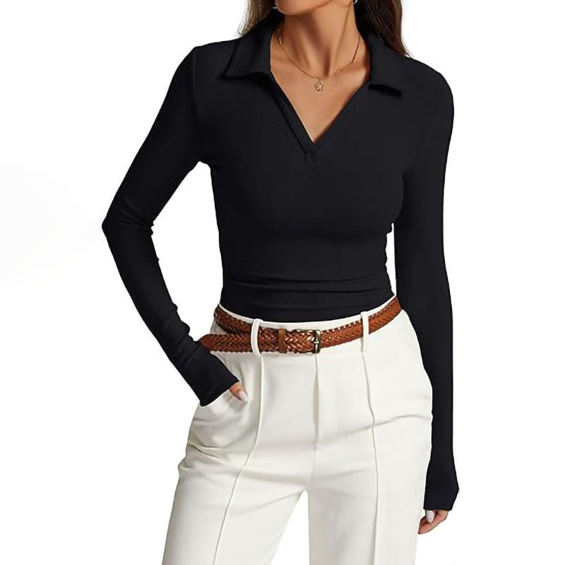 Dams Poloshirt med lång ärm och modern skärning Mirla-Eva Jonsson