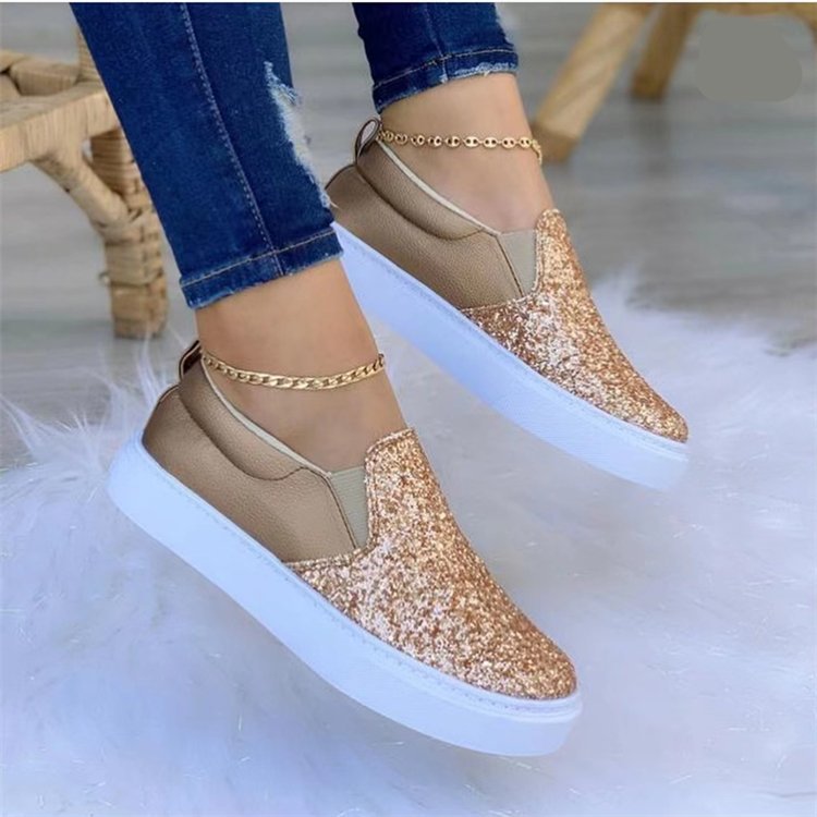 Dams Slip-On Sneakers med Glittrande Ovanmaterial och Bekväm Inträde Mirla-Eva Jonsson