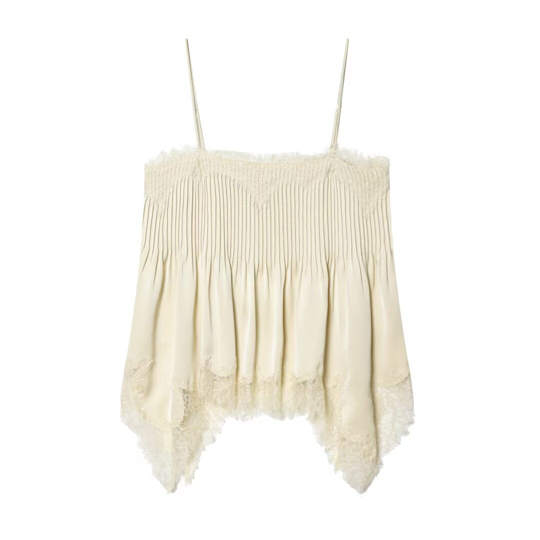 Dams Spets-Camisole med elastisk detalj och flytande snitt Mirla-Eva Jonsson