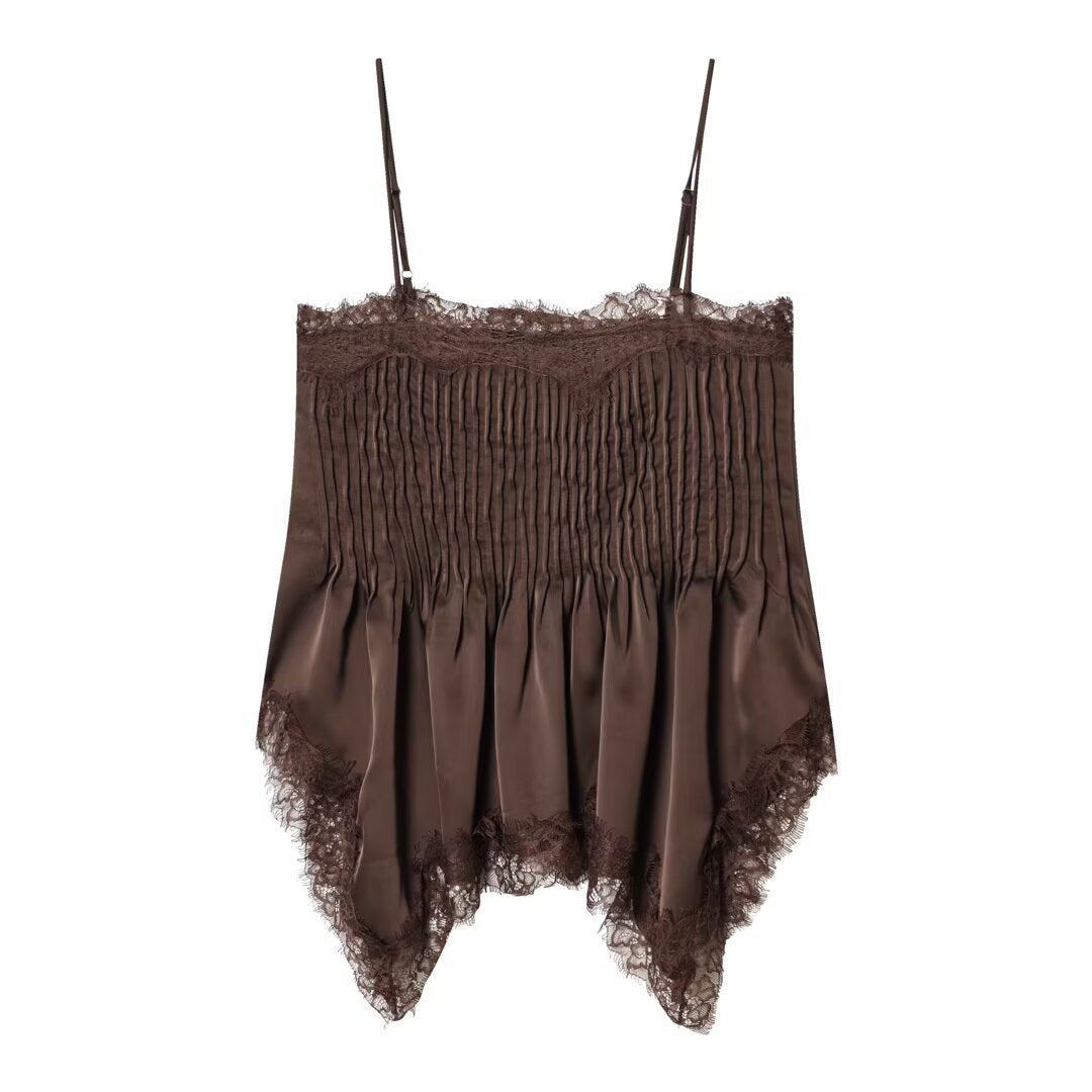 Dams Spets-Camisole med elastisk detalj och flytande snitt Mirla-Eva Jonsson