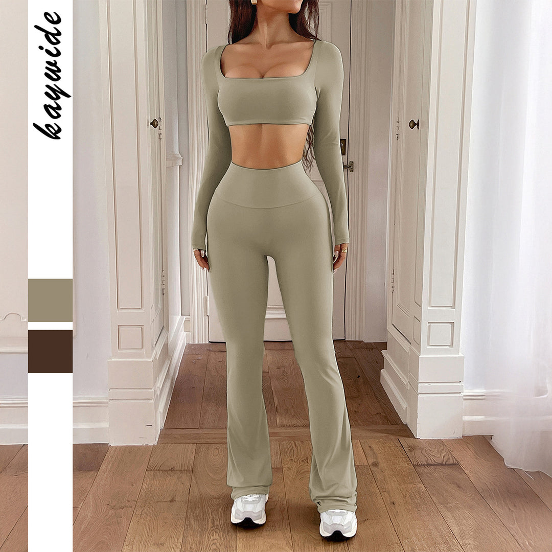 Dams Sportigt Tvådelat Set med Långärmad Topp och Smala Leggings Mirla-Eva Jonsson