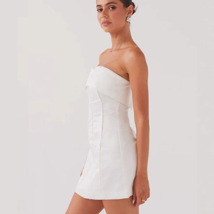 Dams Strapless Minikjol med elegant design och strukturerad silhuett Mirla-Eva Jonsson