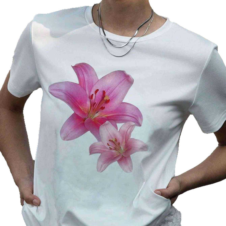 Dams T-shirt med blommönster och komfortskärning Mirla-Eva Jonsson