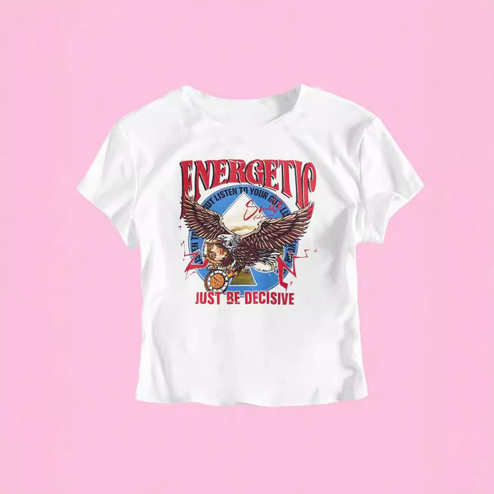 Dams T-shirt med glittrande diskokula-motiv och samtida slinga-detail Mirla-Eva Jonsson