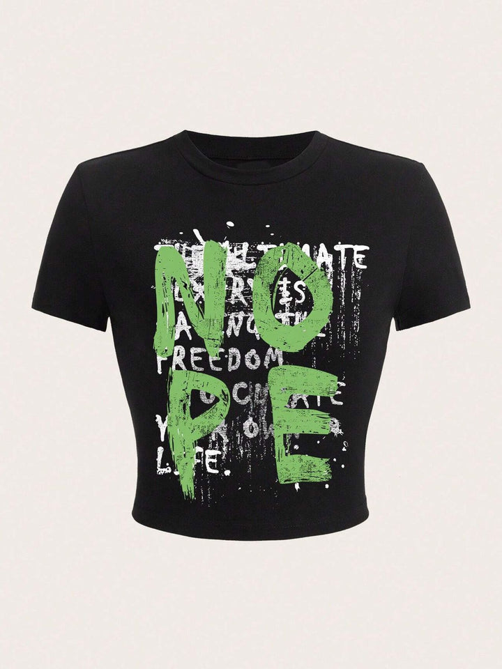 Dams T-shirt med glittrande diskokula-motiv och samtida slinga-detail Mirla-Eva Jonsson