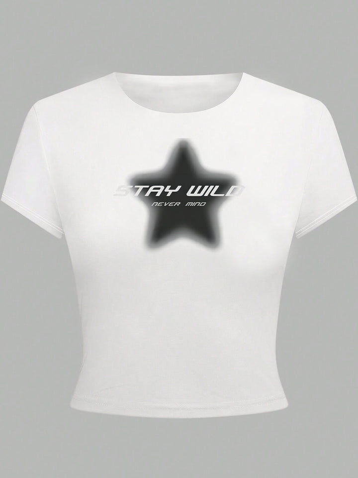 Dams T-shirt med glittrande diskokula-motiv och samtida slinga-detail Mirla-Eva Jonsson