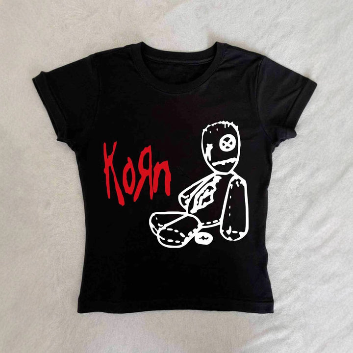 Dams T-shirt med kreativ grafisk design och avslappnad passform Mirla-Eva Jonsson