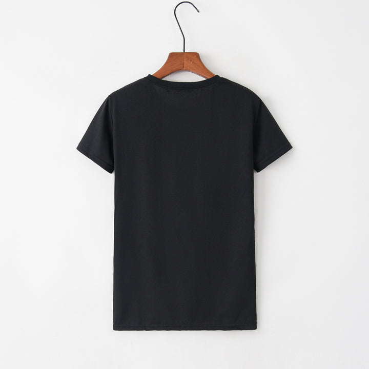 Dams T-shirt med kreativ kattdesign och rund halsringning Mirla-Eva Jonsson