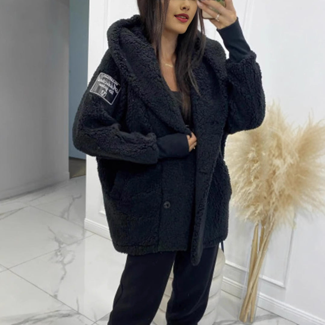 Dams Teddyjacka med oversized passform och stora fickor Mirla-Eva Jonsson